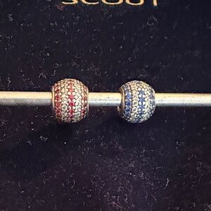 Elegant Red and Blue Pandora sparkle charms